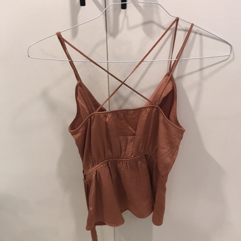 Express Blush Pink Criss Cross Tank - Picture 2 of 3